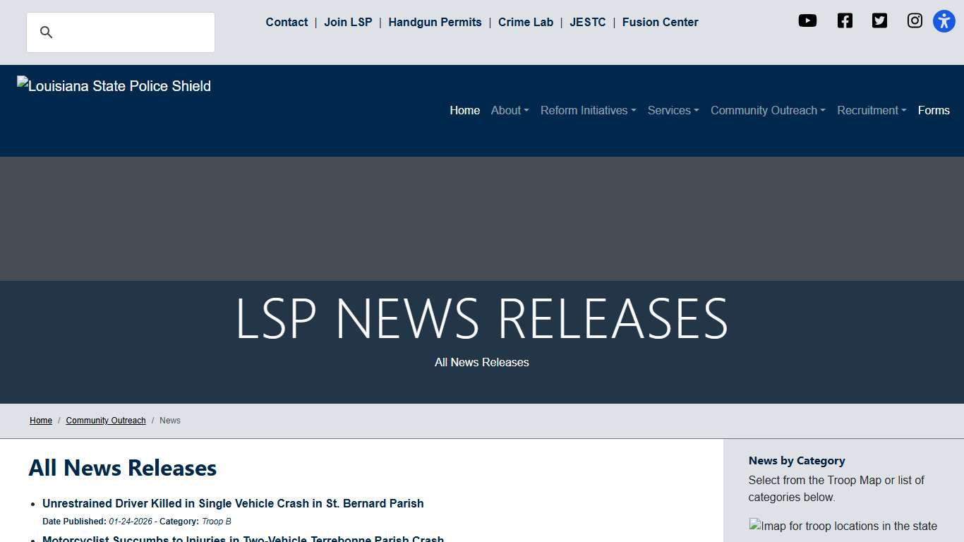 News - Louisiana State Police